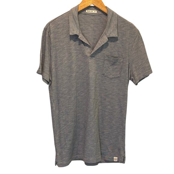 Marine Layer Space Dye Split Neck Short Sleeve Polo Shirt - size M/L - Picture 1 of 6